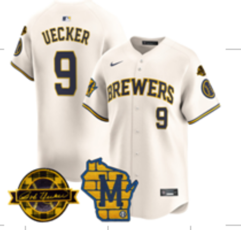 Men Milwaukee Brewers #9 Uecker cream Nike MLB 2025 Jersey 001